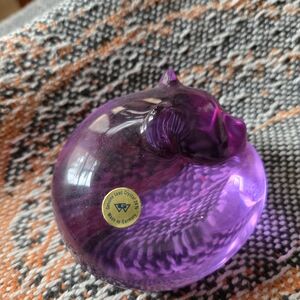 Purple Glass Cat Figurine by